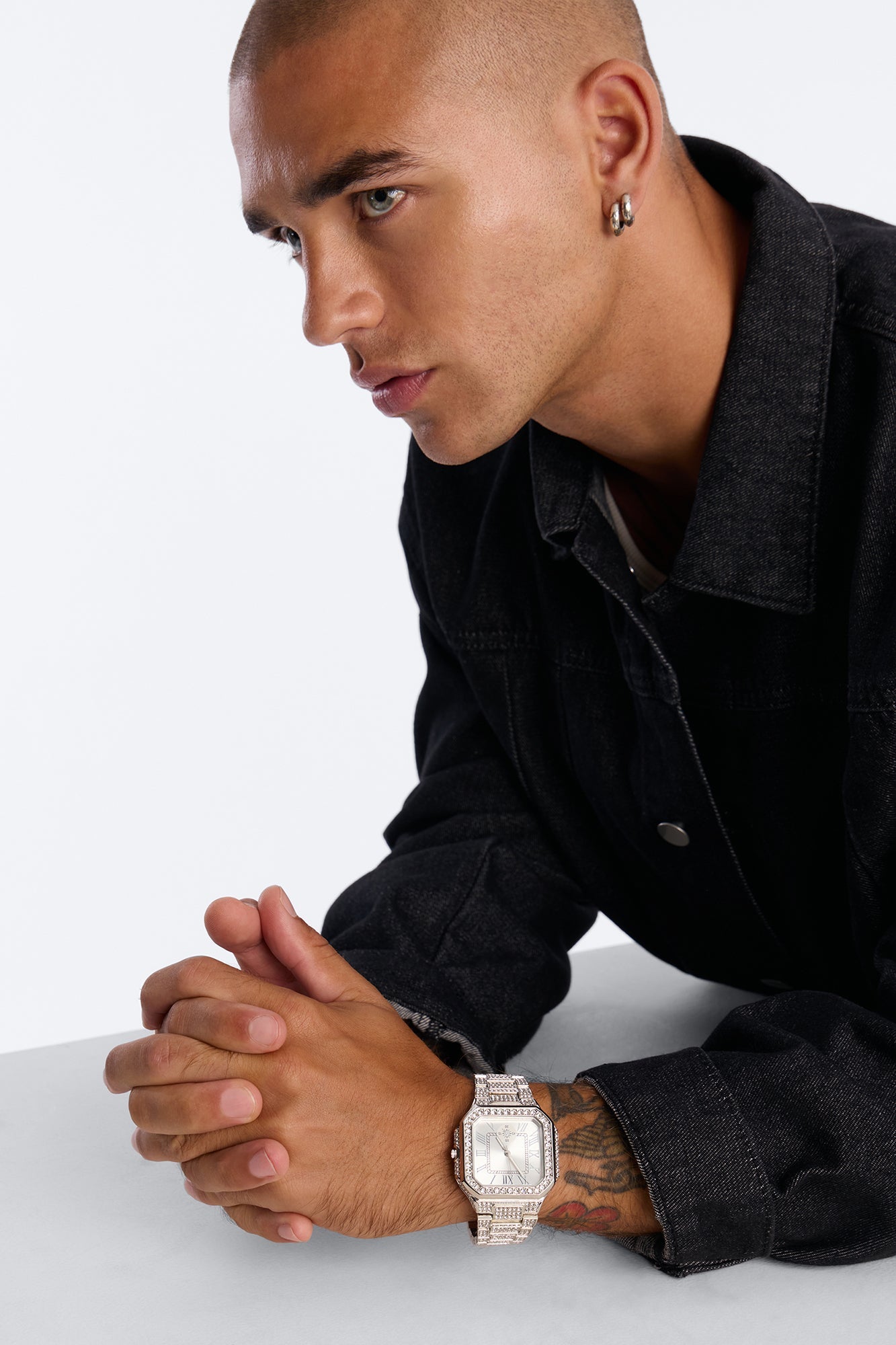 Time Immortal Iced Watch - Silver/Silver