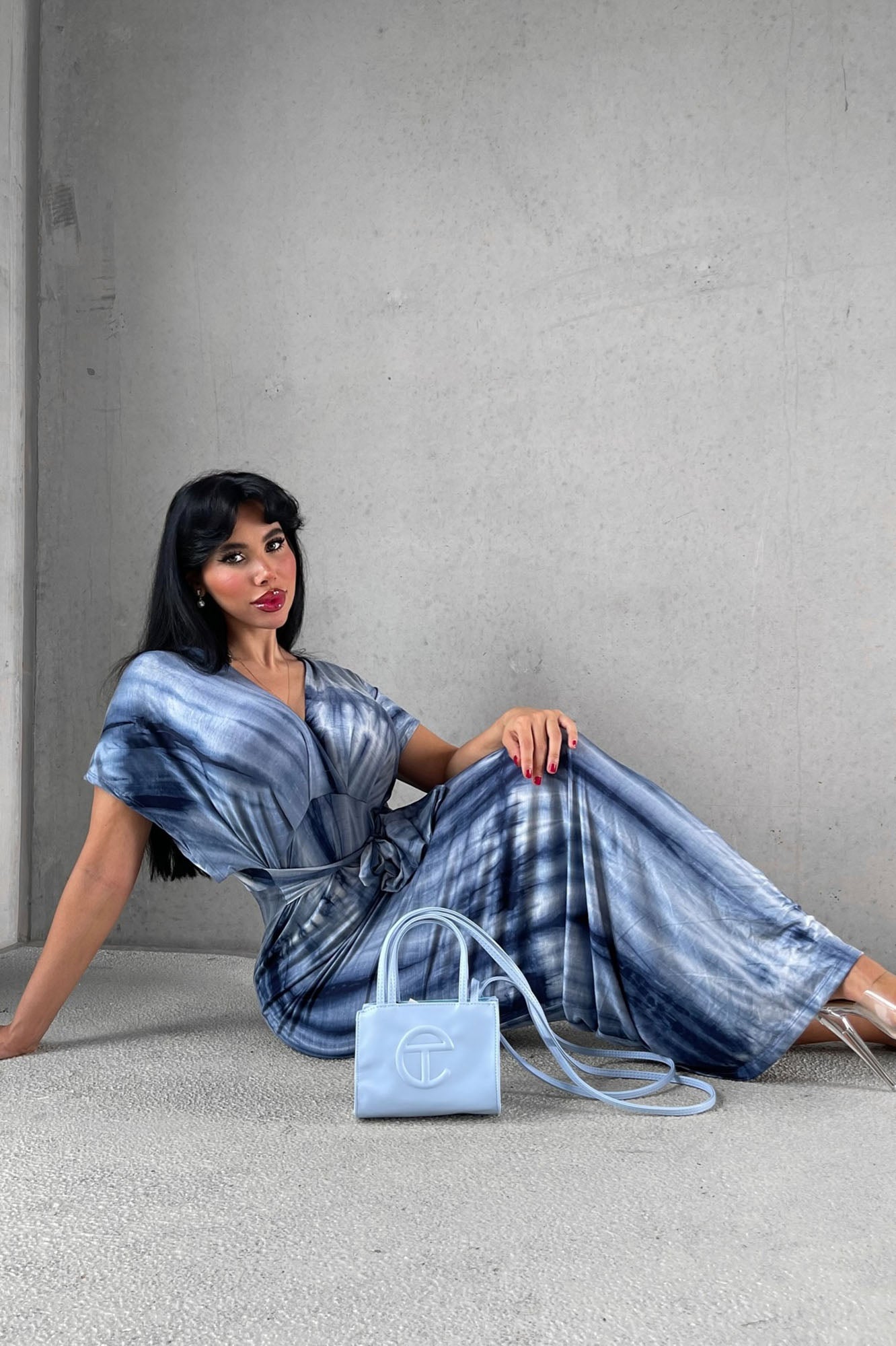 Gigi Tie Dye Maxi Dress - Blue/combo