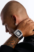Night After Night Iced Watch - Silver/Black