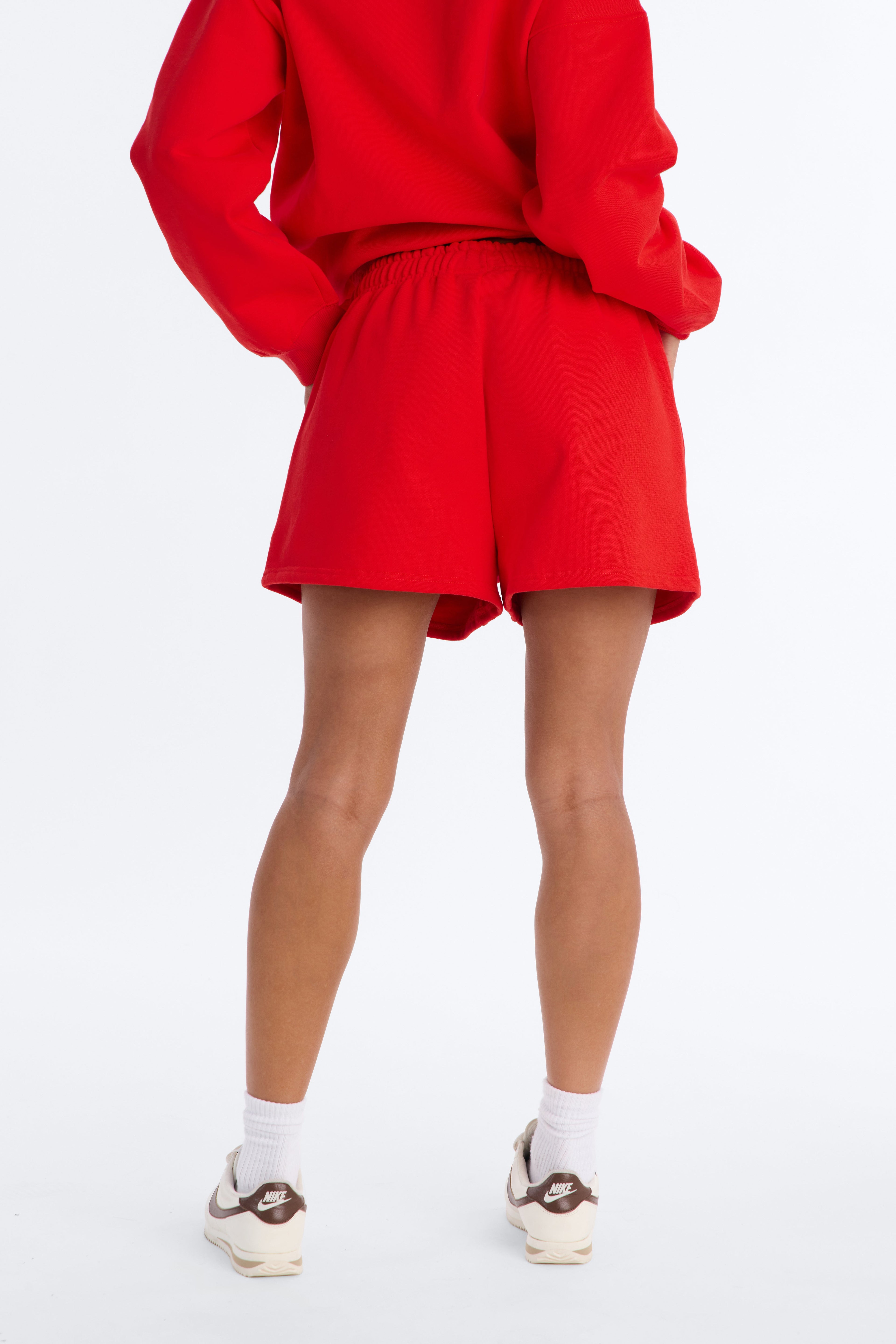 Libby Fleece Sweat Short - Red