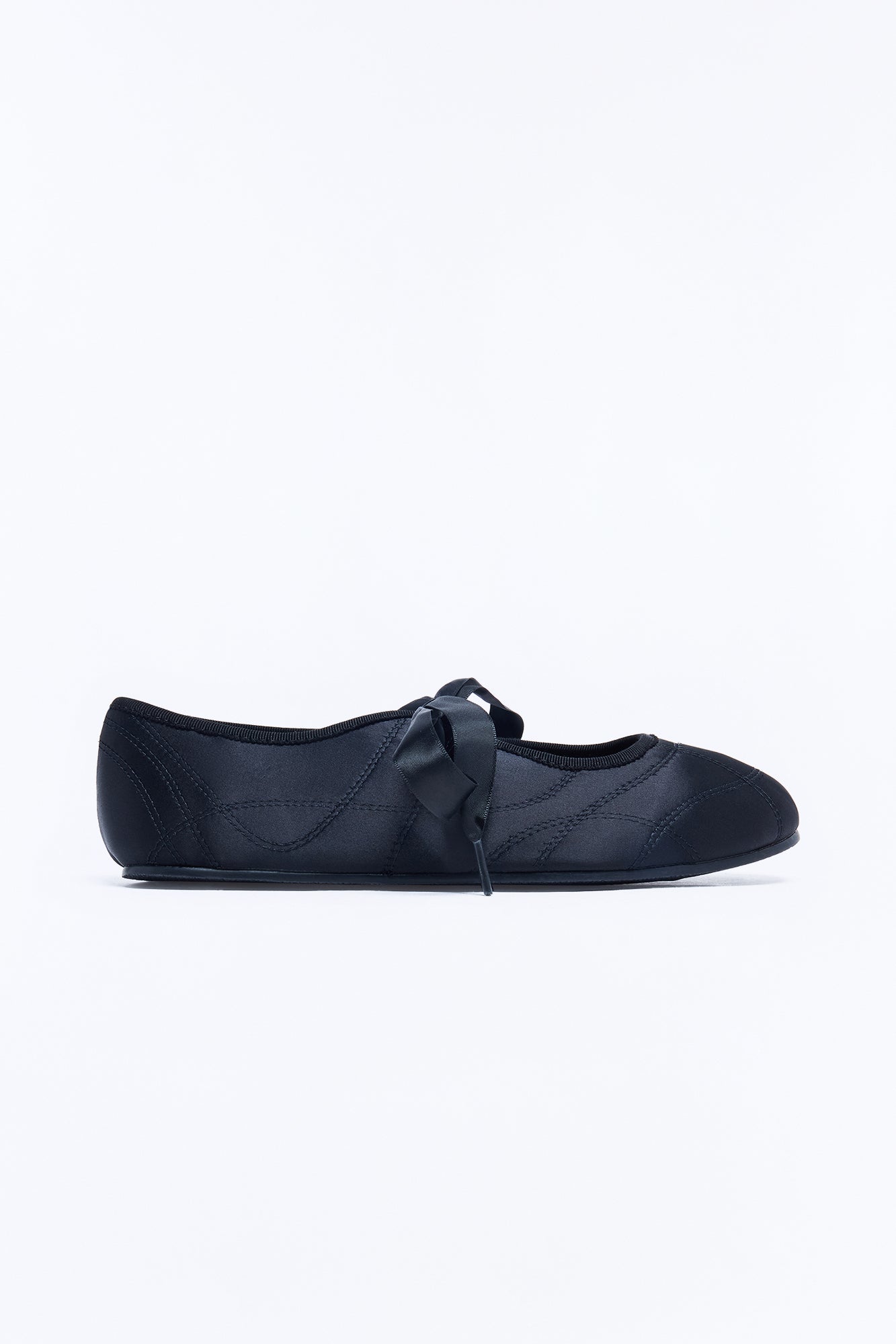 Evia Satin Bow Sneakers - Black