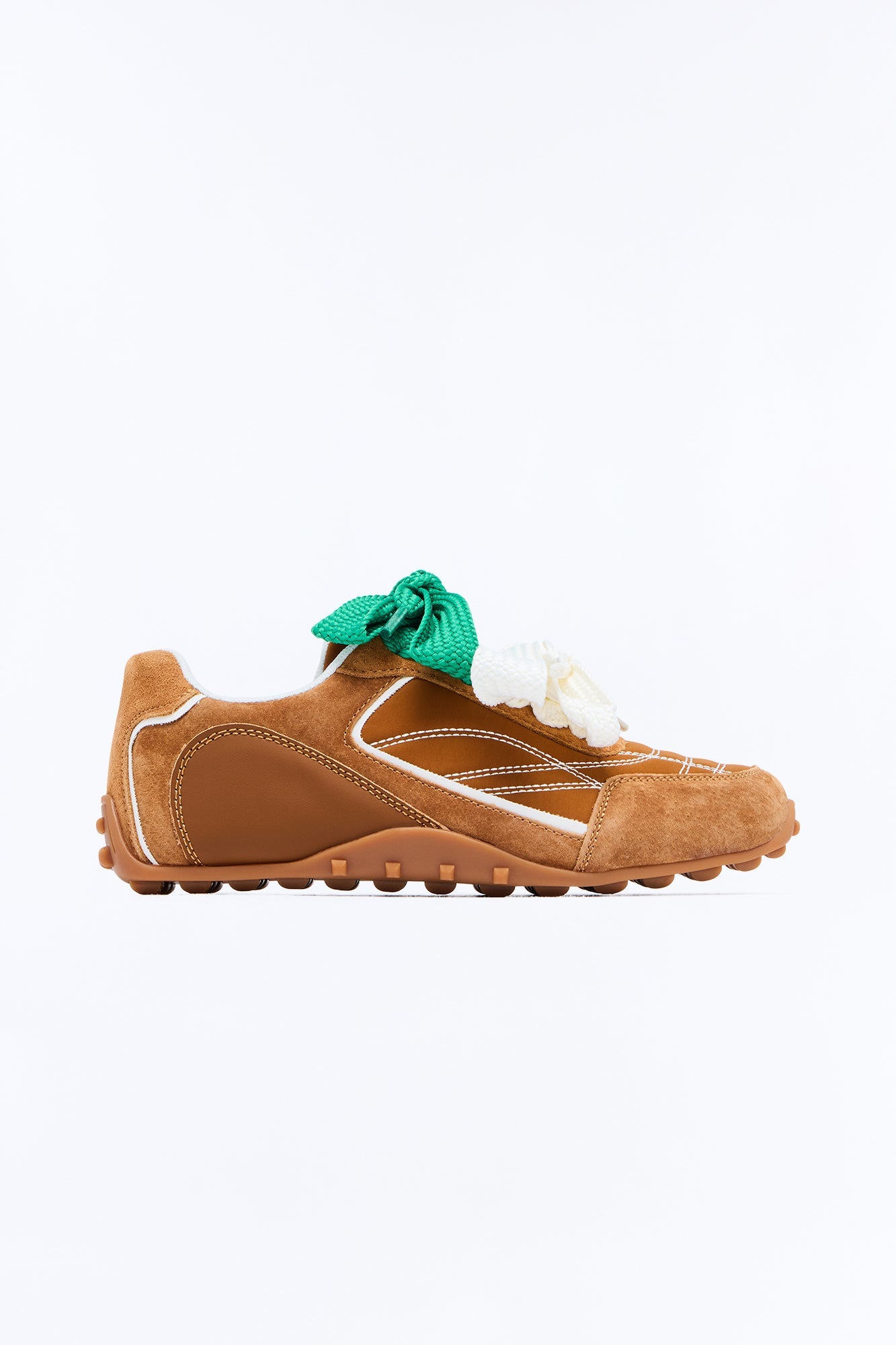 Aria Double Lace Up Sneakers - LightBrown