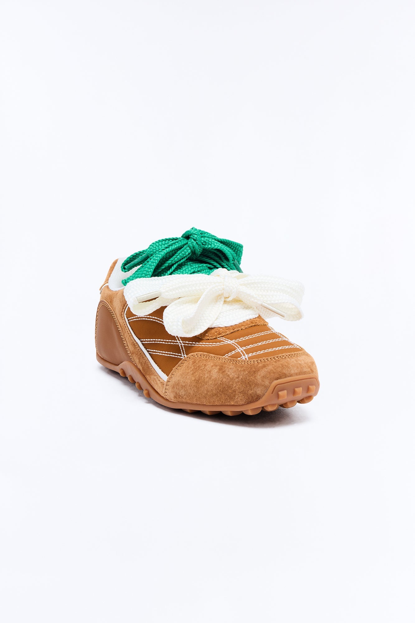 Aria Double Lace Up Sneakers - LightBrown