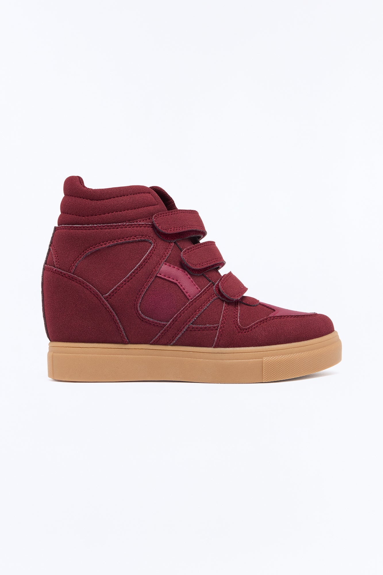 See What Happens Wedge Sneakers - Wine