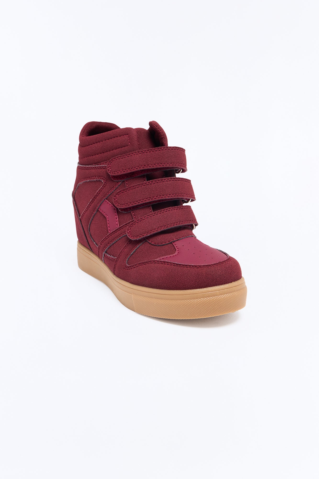 See What Happens Wedge Sneakers - Wine